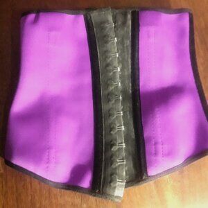 Ann Chery Women Purple Latex 2- Hook Corset Body Shaper Waist Trainer Size 32